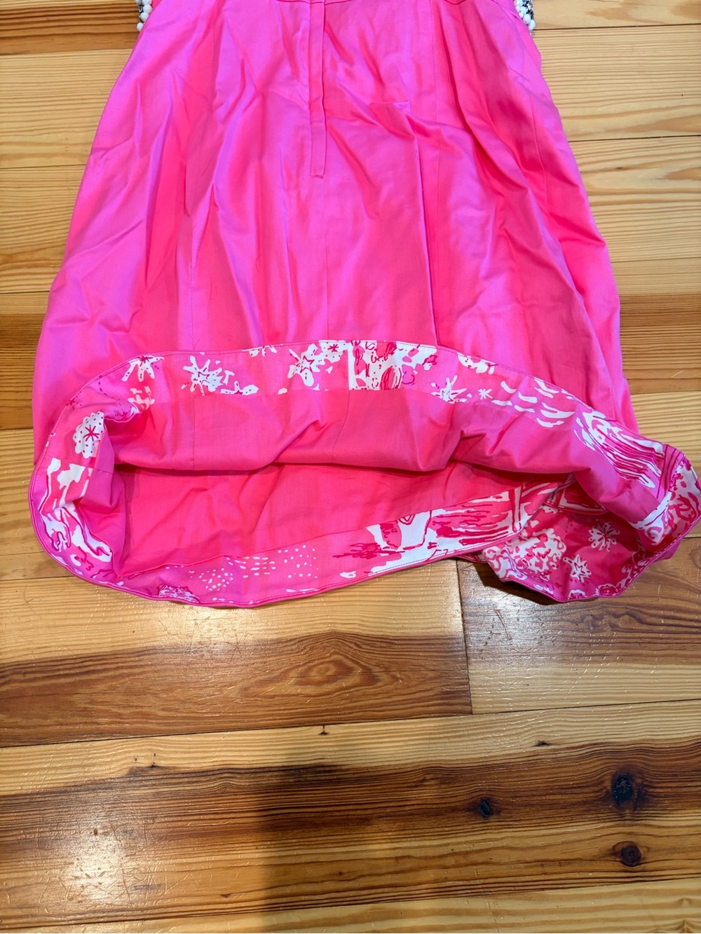 Lilly Pulitzer Strapless Hot Pink Beaded Waist Dress - Picture 8 of 8